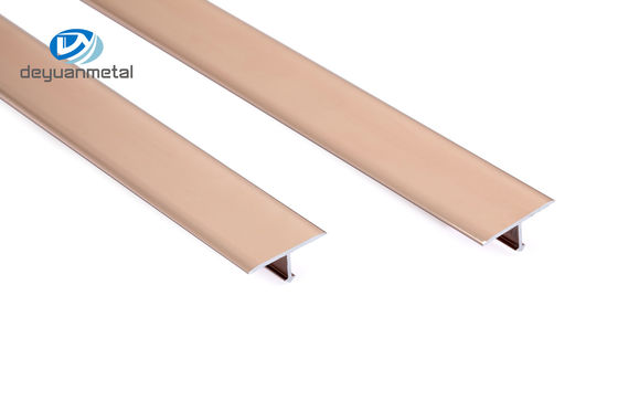 Kênh nhôm T 2,5m Kênh đen Anodized Chống ăn mòn Chống mài mòn Màu vàng hồng