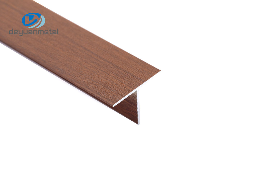 Nhôm ép đùn 6063 T, nhôm định hình 6063 hình chữ t sơn tĩnh điện vân gỗ